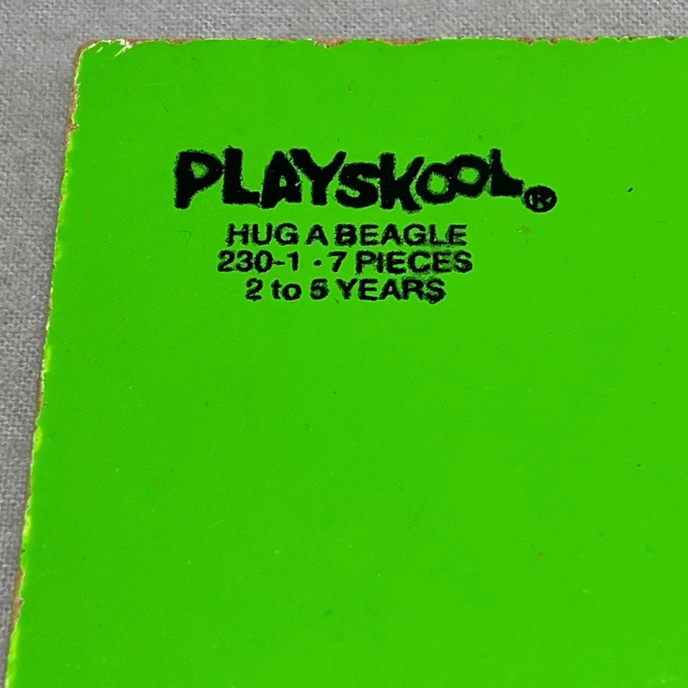 Vintage Playskool Snoopy Hug A Beagle 539-2 Wood Tray Puzzle Peanuts Schulz 1965